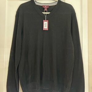 Men's Wool Black V-Neck Sweater